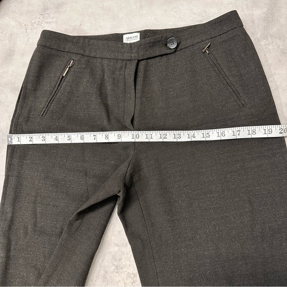 Armani Collezioni Women’s Size 8 Brown Wide Leg Trousers Virgin-Wool - Picture 10 of 14